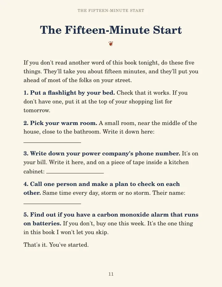 Page 11: the Fifteen-Minute Start